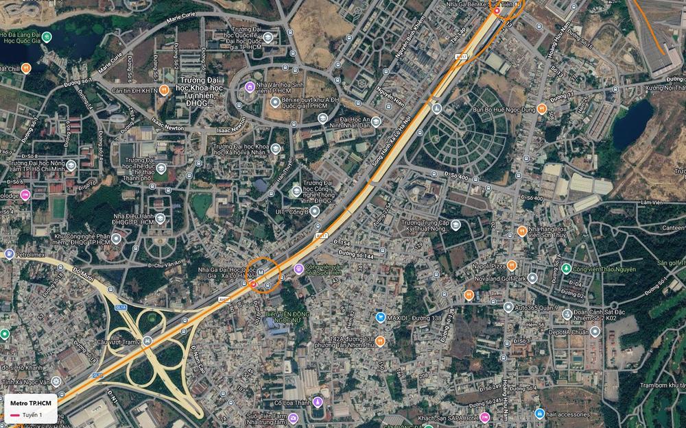Tuyến metro số 1 TP.HCM men rìa làng đại học Đại học Quốc gia TP.HCM hướng lên ga Bến xe Suối Tiên