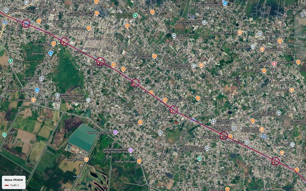 Tuyến metro số 2 TP.HCM đoạn Tân Thông Hội Củ Chi đi gần Trường THPT Tân Thông Hội và khu lăng mộ nguyên Thủ tướng Phan Văn Khải
