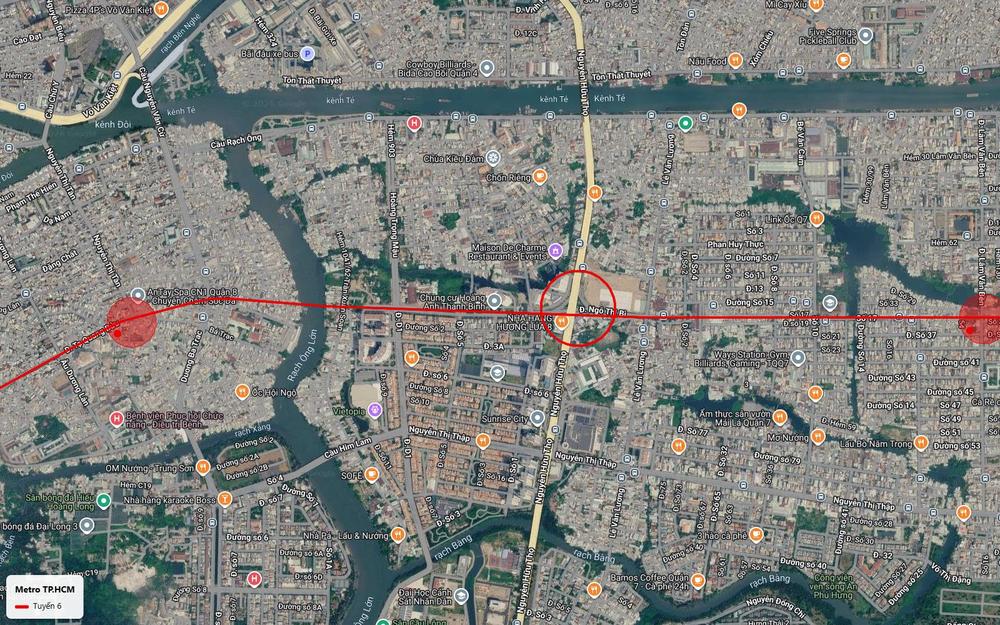Ga trung chuyển tuyến metro số 6 và tuyến metro số 4 trên đường Nguyễn Hữu Thọ cạnh Sunrise City Quận 7