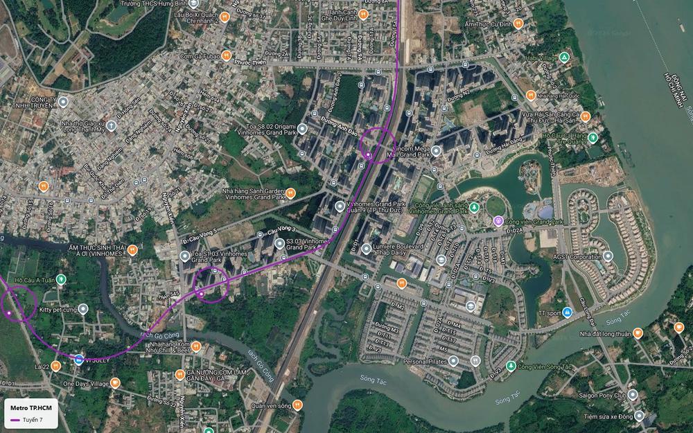 Ga trung chuyển tuyến metro số 7 đặt cạnh Vincom Mega Mall trong khu đô thị Vinhomes Grand Park TP Thủ Đức